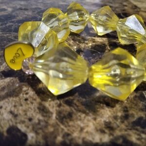 Yellow Glass Beaded Bracelet